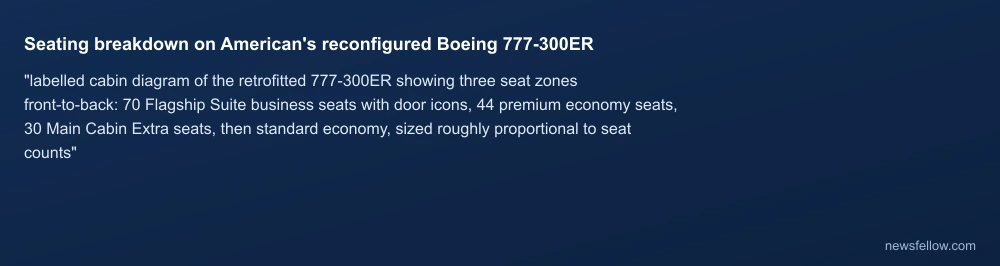 Seating breakdown on American's reconfigured Boeing 777-300ER