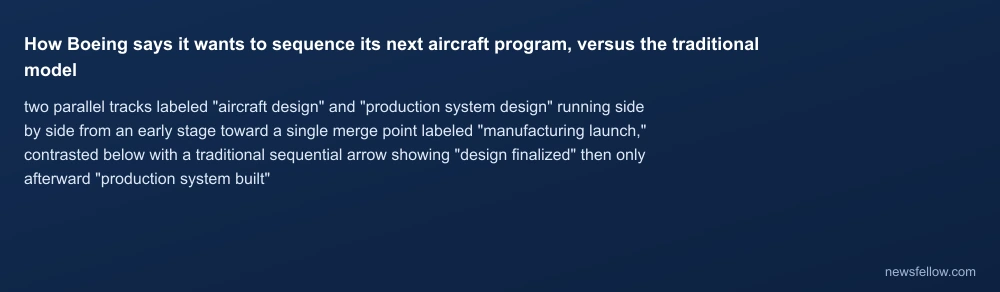 How Boeing says it wants to sequence its next aircraft program, versus the traditional model