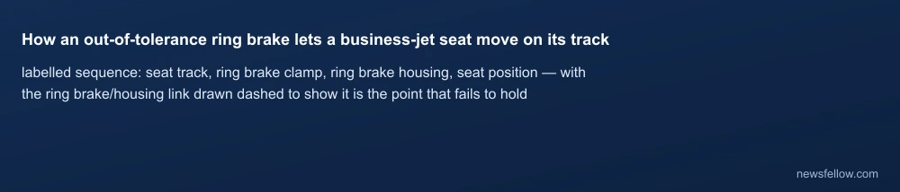 How an out-of-tolerance ring brake lets a business-jet seat move on its track