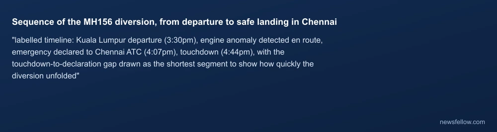 Sequence of the MH156 diversion, from departure to safe landing in Chennai